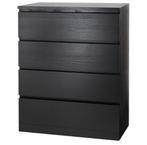 Malm ladekast ikea zwart, Huis en Inrichting, Kasten | Ladekasten, Ophalen, 50 tot 100 cm, Zo goed als nieuw, 3 of 4 laden