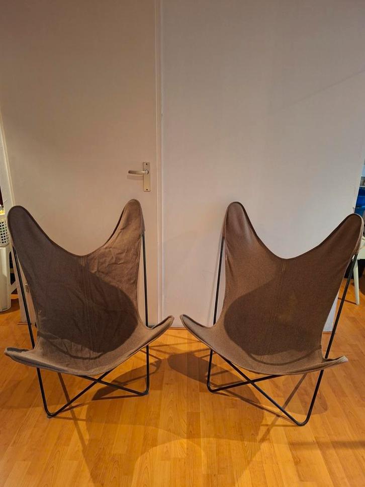 2 Originele Vintage Vlinderstoelen - Butterfly Chairs, Antiek en Kunst, Antiek | Meubels | Stoelen en Banken, Ophalen