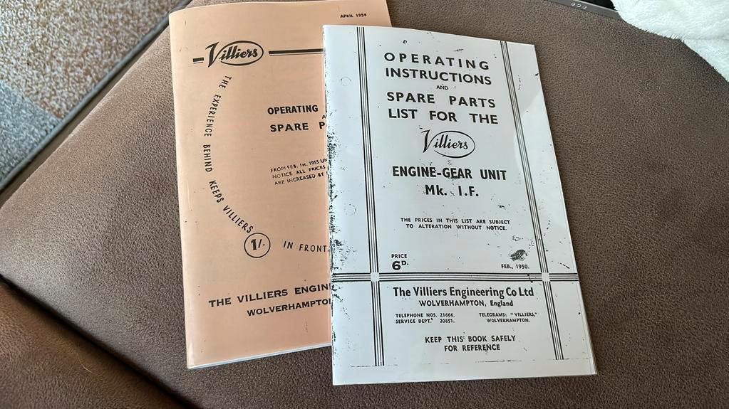 Villiers instructie boekjes, Motoren, Ophalen of Verzenden, Overige merken