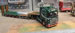 Scania 6x4 met semi dieplader uitschuifbaar en oprijplanken, Hobby en Vrije tijd, Modelauto's | 1:50, Ophalen of Verzenden, Zo goed als nieuw