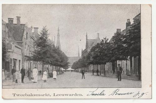 Leeuwarden Tweebaksmarkt oude ansichtkaart 1905, Verzamelen, Ansichtkaarten | Nederland, Gelopen, Friesland, Voor 1920, Verzenden