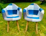 EGOONM Patch work stoelen, Huis en Inrichting, Stoelen, Twee, Blauw, Zo goed als nieuw, Ophalen