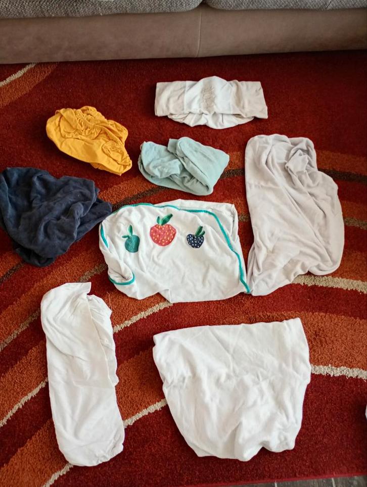 Baby ledikant verschoonkussen hoezen molton mastrashoezen, Kinderen en Baby's, Badjes en Verzorging, Zo goed als nieuw, Overige typen