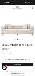Eichholtz sofa York, Ophalen, Zo goed als nieuw