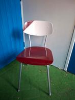 Houten stoel rood met wit, Ophalen, Gebruikt, Vintage, Eén