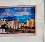 Uitzicht Pyongyang Noord-Korea A3 Aquarel in Lijst Art Kunst, Antiek en Kunst, Ophalen of Verzenden