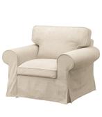 IKEA Fauteuil & 2-Zits Bank - Beige Hoezen, Ophalen, Zo goed als nieuw, Stof, 75 tot 100 cm