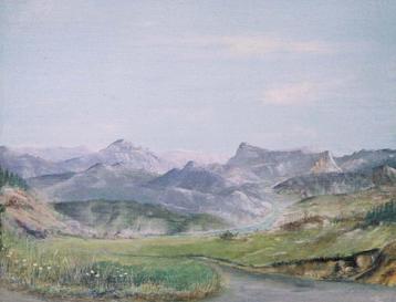  Hoog in de Franse Alpen ontstond dit schilderij.  beschikbaar voor biedingen