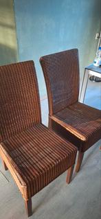 Gratis 6 stuks stoelen van Lloyd Loom, Huis en Inrichting, Stoelen, Ophalen, Gebruikt, Bruin, Vijf, Zes of meer stoelen