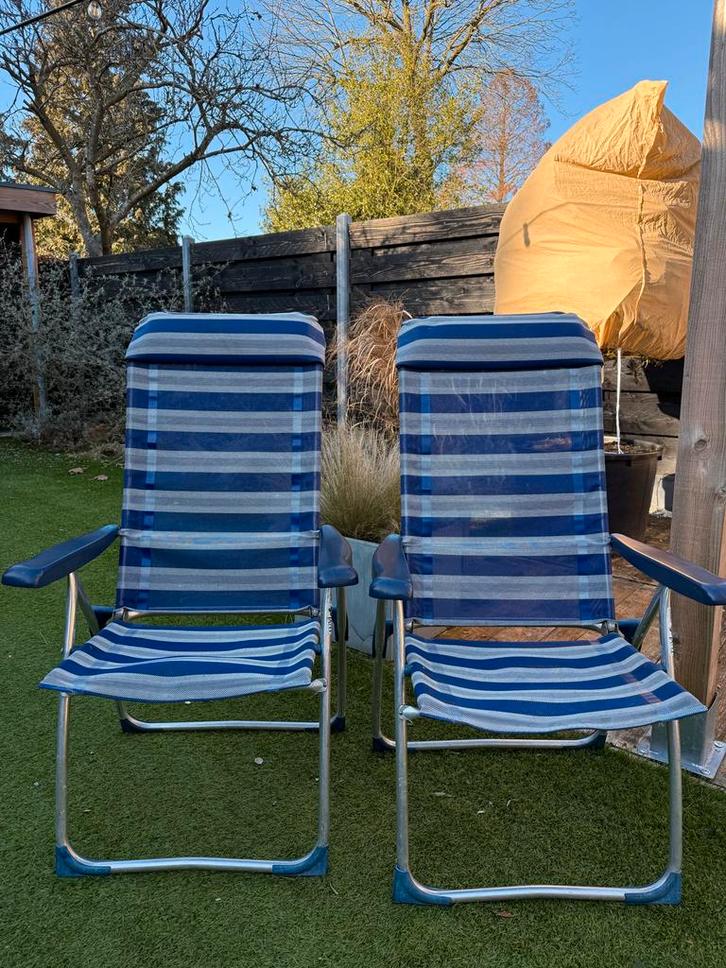 Twee Crespo campingstoelen (verstelbaar), Caravans en Kamperen, Kampeermeubelen, Gebruikt, Campingstoel, Ophalen