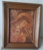 Houten schilderij van Jezus Hout ingelegd paneel Marqueterie, Ophalen of Verzenden