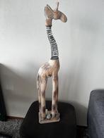 Houten Dierenbeeld Giraffe met Veer, Huis en Inrichting, Ophalen of Verzenden, Gebruikt