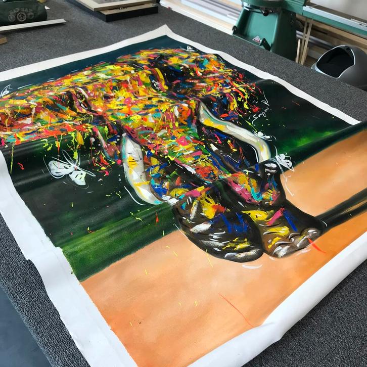 Canvas Schilderij Opspannen, Antiek en Kunst, Kunst | Schilderijen | Abstract, Ophalen