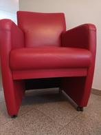 Leren stoelen met wieltjes en armleuningen, Huis en Inrichting, Ophalen of Verzenden, Gebruikt, Minder dan 75 cm, 50 tot 75 cm