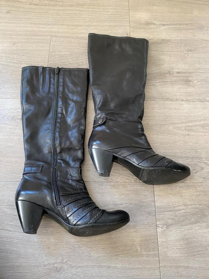 LINEA ZETA leren laarzen maat 38 DZ, Kleding | Dames, Schoenen, Gedragen, Hoge laarzen, Zwart, Ophalen of Verzenden