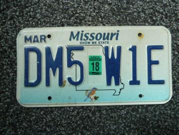 Kentekenplaat licenseplate Missouri no. 6 USA beschikbaar voor biedingen