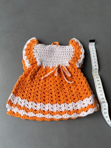 2 nieuwe oranje/witte dubbele pannenlap jurkjes beschikbaar voor biedingen