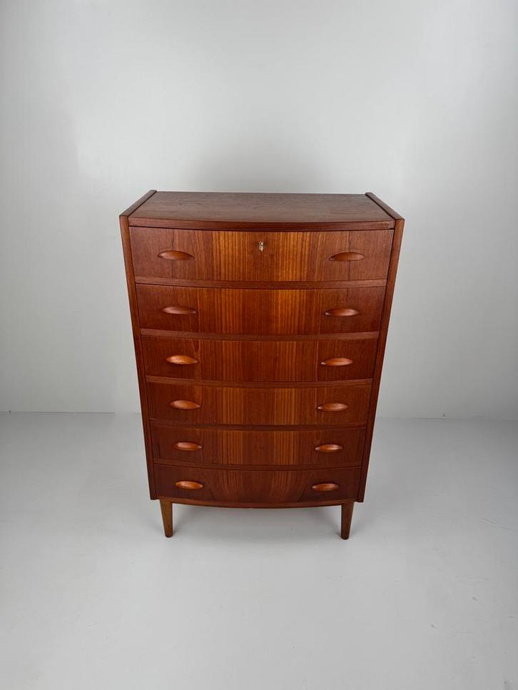 Danish teak chest of drawers, Huis en Inrichting, Kasten | Ladekasten, Zo goed als nieuw, Minder dan 100 cm, 50 tot 100 cm, 25 tot 50 cm