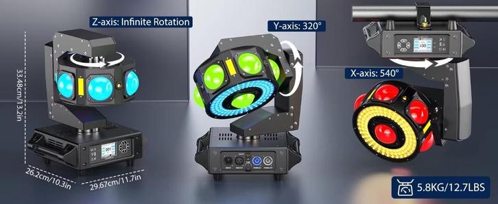 HALLOWEENPROMO Nieuwe First Class 7 x 80W RGBW + RGB, Muziek en Instrumenten, Licht en Laser, Nieuw, Discobol, Geluidgestuurd