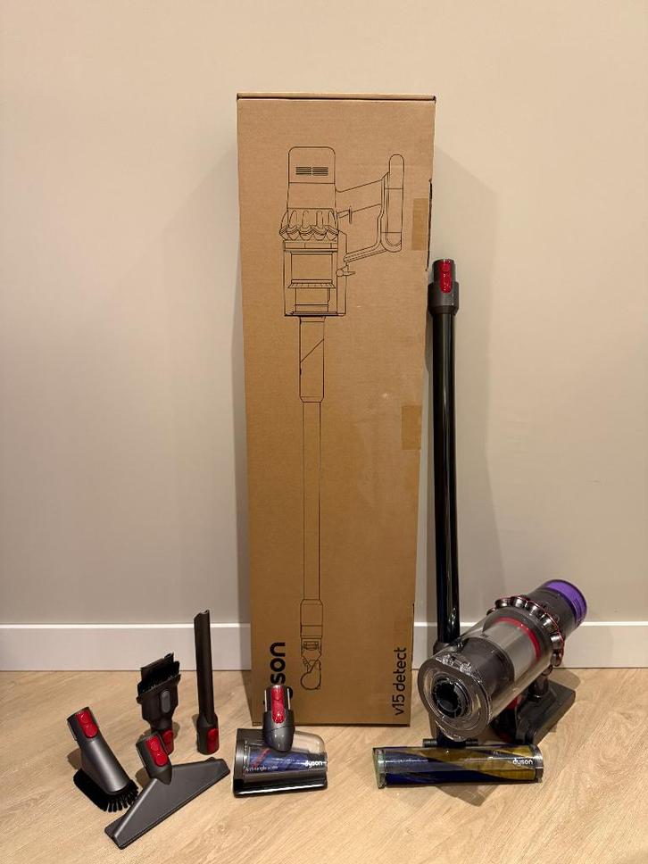 Dyson V15 Detect Fluffy - HEPA Filter - Aankoopbewijs, Witgoed en Apparatuur, Stofzuigers, Zo goed als nieuw, Stofzuiger, Minder dan 1200 watt