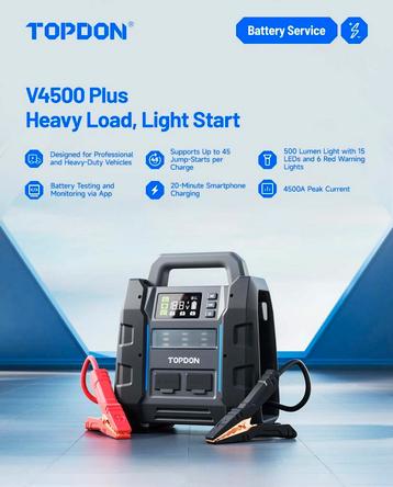 Topdon V4500+ Jumpstarter & accu tester in een beschikbaar voor biedingen