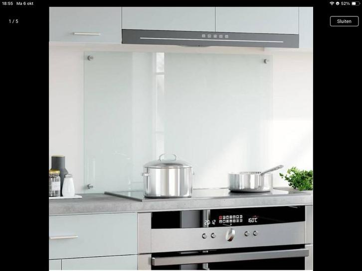 Paneel gehard glas. Spatscherm. Hittebestendig., Huis en Inrichting, Keuken | Keukenelementen, Zo goed als nieuw, Minder dan 100 cm