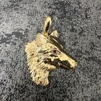 14k gouden hanger wolf kop model nieuw, Ophalen of Verzenden, Zo goed als nieuw, Goud, Kruis of Symbool