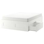 Gratis IKEA Brimnes bedframe 180x200 (gedemonteerd), Huis en Inrichting, Ophalen, Gebruikt, Wit, Tweepersoons