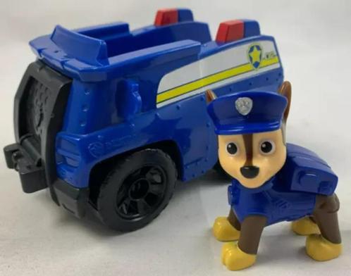Paw Patrol Spin Master Chase Patrol Cruiser auto en figuur, Kinderen en Baby's, Speelgoed | Actiefiguren, Zo goed als nieuw, Verzenden