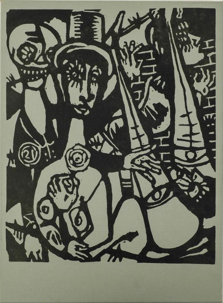 Aad de Haas (1920-1972) - De dood en het meisje, Antiek en Kunst, Kunst | Etsen en Gravures, Ophalen of Verzenden