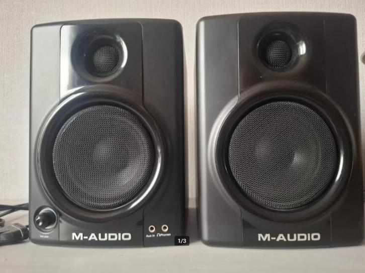Luidsprekerset - M-AUDIO Studiophile AV40, Audio, Tv en Foto, Luidsprekers, Zo goed als nieuw, Front, Rear of Stereo speakers