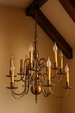 Vintage antiek Messing Kroonluchter - 12 Armen, Huis en Inrichting, Lampen | Kroonluchters, Ophalen, Gebruikt, Metaal, Klassiek, Barok