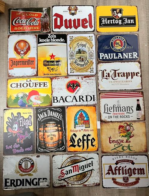 bier whiskey Bacardi metalen mancave borden 3voor25€, Verzamelen, Merken en Reclamevoorwerpen, Zo goed als nieuw, Reclamebord