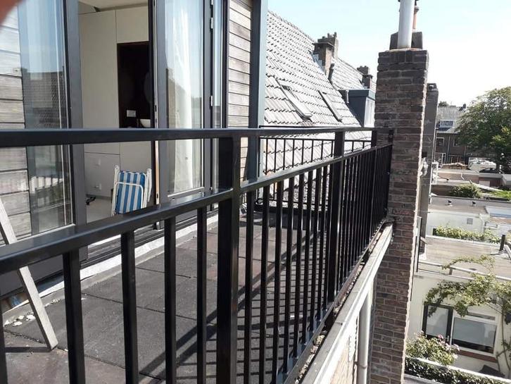 Stalen poort, stalen sierhekwerk, inrijpoort, balkonhek, Tuin en Terras, Tuinhekken en Hekwerk, Gebruikt, Sierhekwerk, IJzer, Met poort