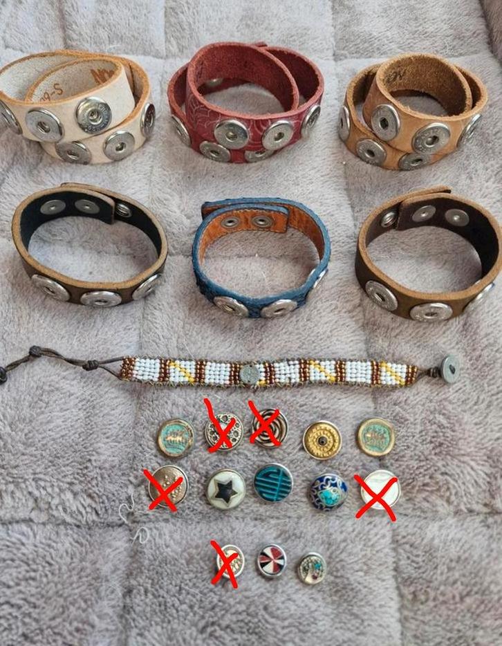 Noosa Armbanden & Chunks Collectie, Sieraden, Tassen en Uiterlijk, Armbanden, Gebruikt, Leer, Bruin, Met bedels of kralen, Ophalen of Verzenden