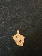 14 k gouden speelkaarten hanger 7,1 gram, Overige voorstellingen, Nieuw, Ophalen of Verzenden, Goud