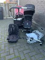 Bugaboo Duowagen duo wagen zwart/roze, Ophalen, Gebruikt, Bugaboo, Verstelbare duwstang