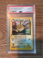 Dark Raichu #83 Holo (swirl) 1st Edition PSA 8 Team Rocket, Ophalen of Verzenden, Zo goed als nieuw, Losse kaart