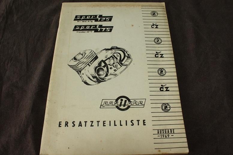 CZ 125 Sport 175 Sport 1969 motorrad ersatzteilliste 476 477, Motoren, Ophalen of Verzenden, Overige merken