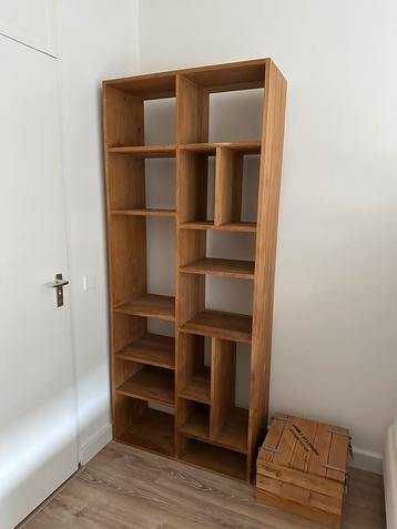 Massief Teakhouten Design Vakkenkast - 200cm beschikbaar voor biedingen