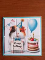 Kaart happy birthday cavia taart 339 = 1,75, Hobby en Vrije tijd, Ophalen of Verzenden, Nieuw