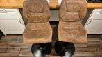 Cognac kleurige barkrukken, Huis en Inrichting, Barkrukken, Ophalen, 60 tot 90 cm, Zo goed als nieuw, Metaal