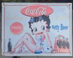 Coca Cola Betty Boop vintage metalen reclame bord, Verzamelen, Merken en Reclamevoorwerpen, Reclamebord, Gebruikt, Ophalen
