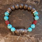 Nieuwe herenarmband van Agaat en Jaspis & Luxe Vikingbead., Overige materialen, Nieuw, Ophalen of Verzenden, Overige kleuren