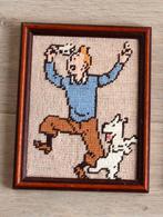 Hergé Kuifje Bobbie naaiwerk ingekaderd Tintin broderie, Verzenden, Kuifje, Zo goed als nieuw, Beeldje of Figuurtje