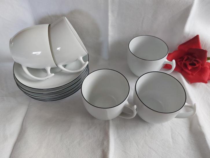 Douwe Egberts | servies Saturn | 5 x koffiekop en -schotel, Huis en Inrichting, Keuken | Servies, Zo goed als nieuw, Kop(pen) en/of Schotel(s)