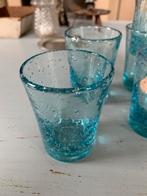 Franse mondgeblazen “Biot” blauwe glaasjes “ Bikkel”, Antiek en Kunst, Ophalen of Verzenden