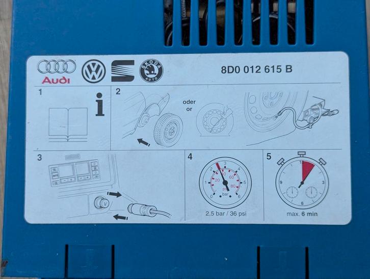 Banden pomp Compressor VAG Audi VW Seat Skoda  8d0012615b, Auto diversen, Autogereedschap, Ophalen of Verzenden