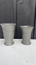 2 tinnen bekers/vaasjes, Antiek en Kunst, Ophalen of Verzenden