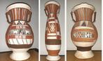 3 vazen van klei uit Niger/West-Afrika unieke kunst handwerk, Gebruikt, Overige kleuren, Aardewerk of Porselein, Ophalen of Verzenden
